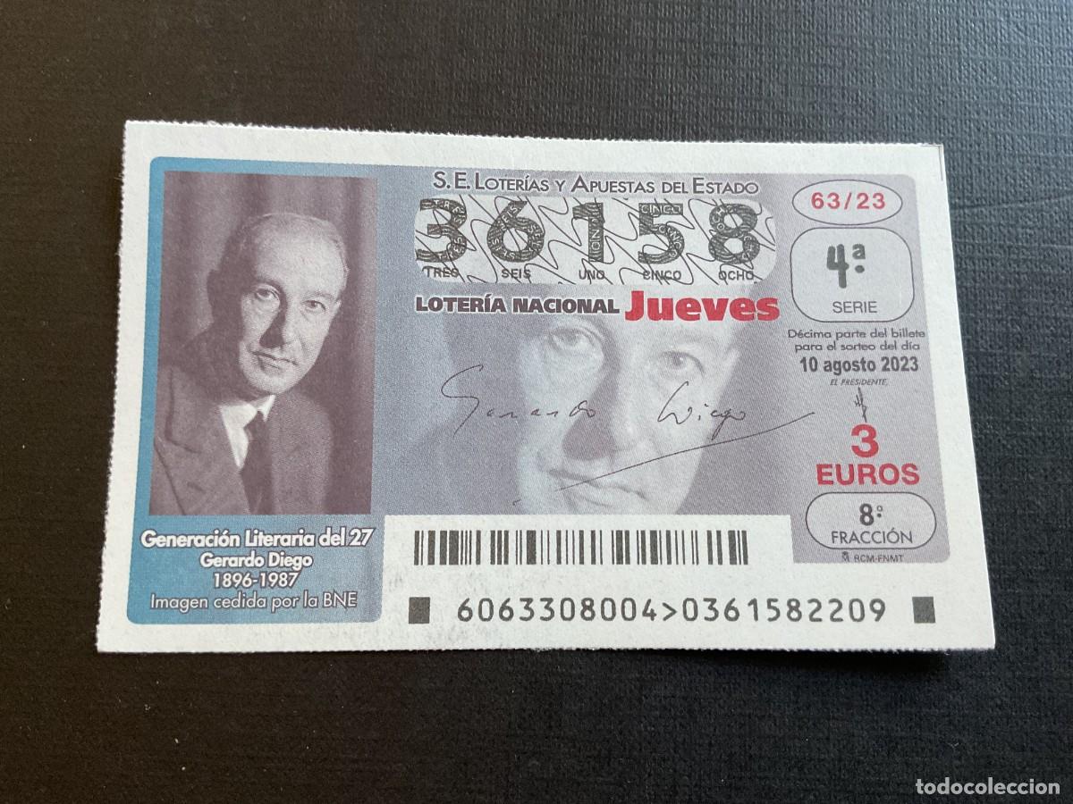 National Spanish Lottery: DECIMO LOTERIA JUEVES N&ordm; 36158 SORTEO 63 A&Ntilde;O 2023