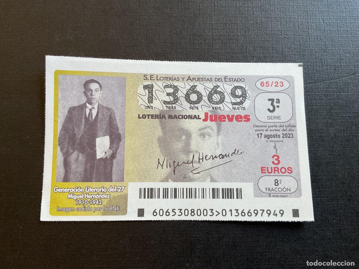 Loterie Nationale: DECIMO LOTERIA JUEVES N&ordm; 13669 SORTEO 65 A&Ntilde;O 2023