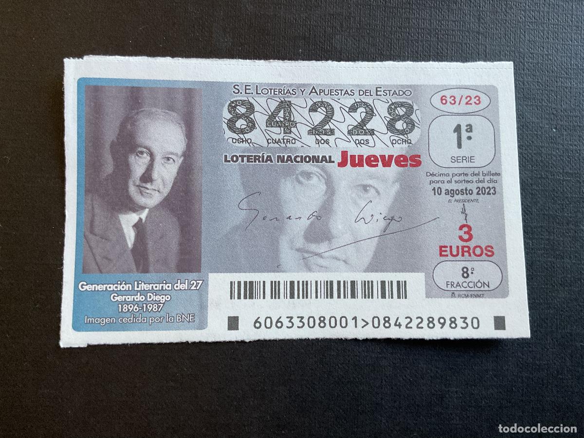 Nationale spanische Lotterie: DECIMO LOTERIA JUEVES N&ordm; 84228 SORTEO 63 A&Ntilde;O 2023