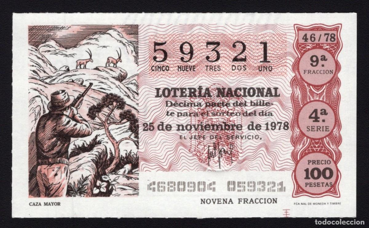 Lotaria Nacional: L. Nacional 25 Noviembre 1978. Caza Mayor. n&ordm; 59321. Admon n&ordm; 2 Sonsoles. &Aacute;vila. Desaparecida.