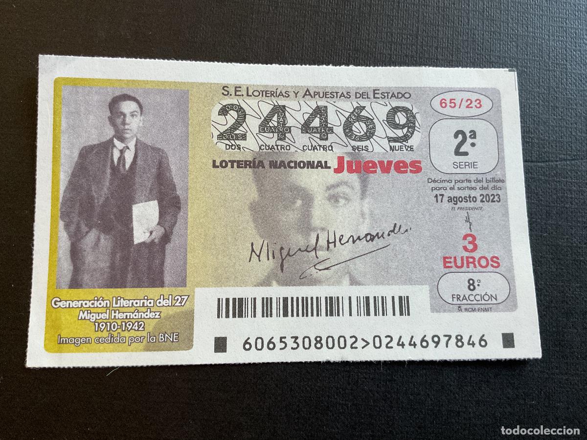 Lotaria Nacional: DECIMO LOTERIA JUEVES N&ordm; 24469 SORTEO 65 A&Ntilde;O 2023