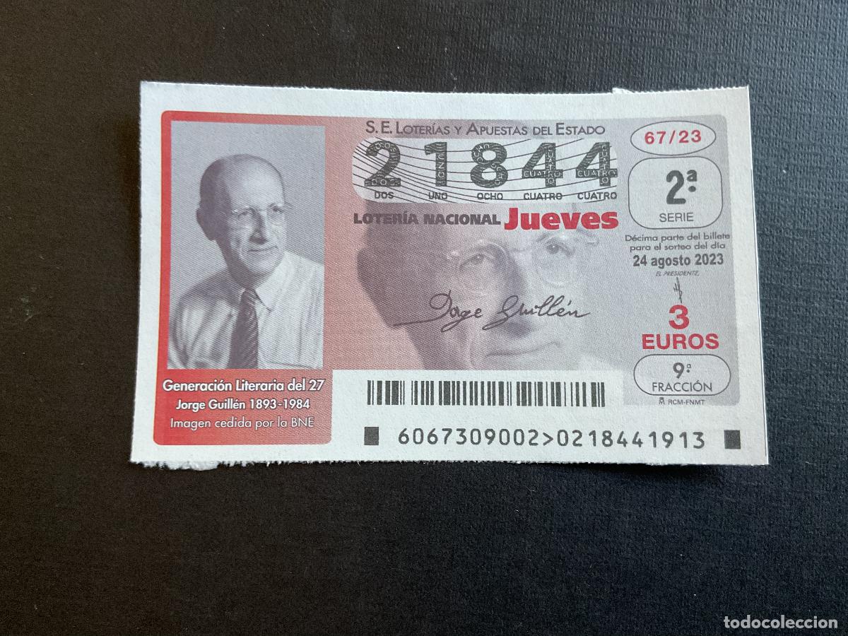 Nationale spanische Lotterie: DECIMO LOTERIA JUEVES N&ordm; 21844 SORTEO 67 A&Ntilde;O 2023