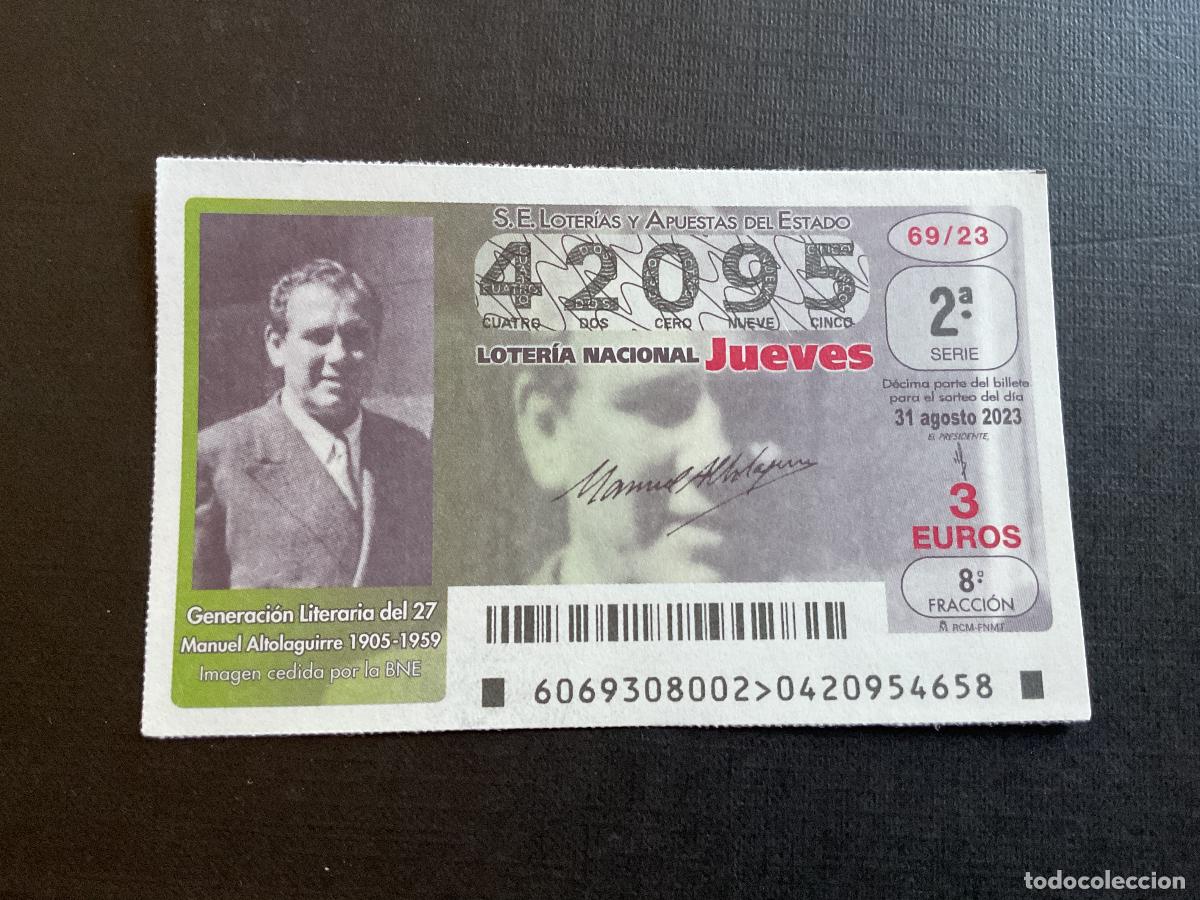 Lotaria Nacional: DECIMO LOTERIA JUEVES N&ordm; 42095 SORTEO 69 A&Ntilde;O 2023