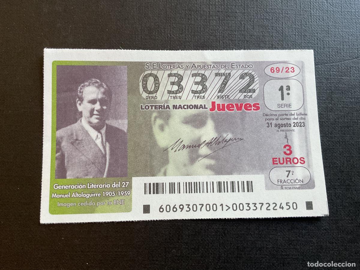 Nationale spanische Lotterie: DECIMO LOTERIA JUEVES N&ordm; 03372 SORTEO 69 A&Ntilde;O 2023