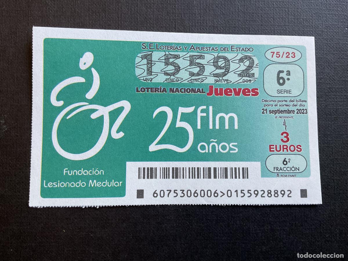 Nationale spanische Lotterie: DECIMO LOTERIA JUEVES N&ordm; 15592 SORTEO 75 A&Ntilde;O 2023