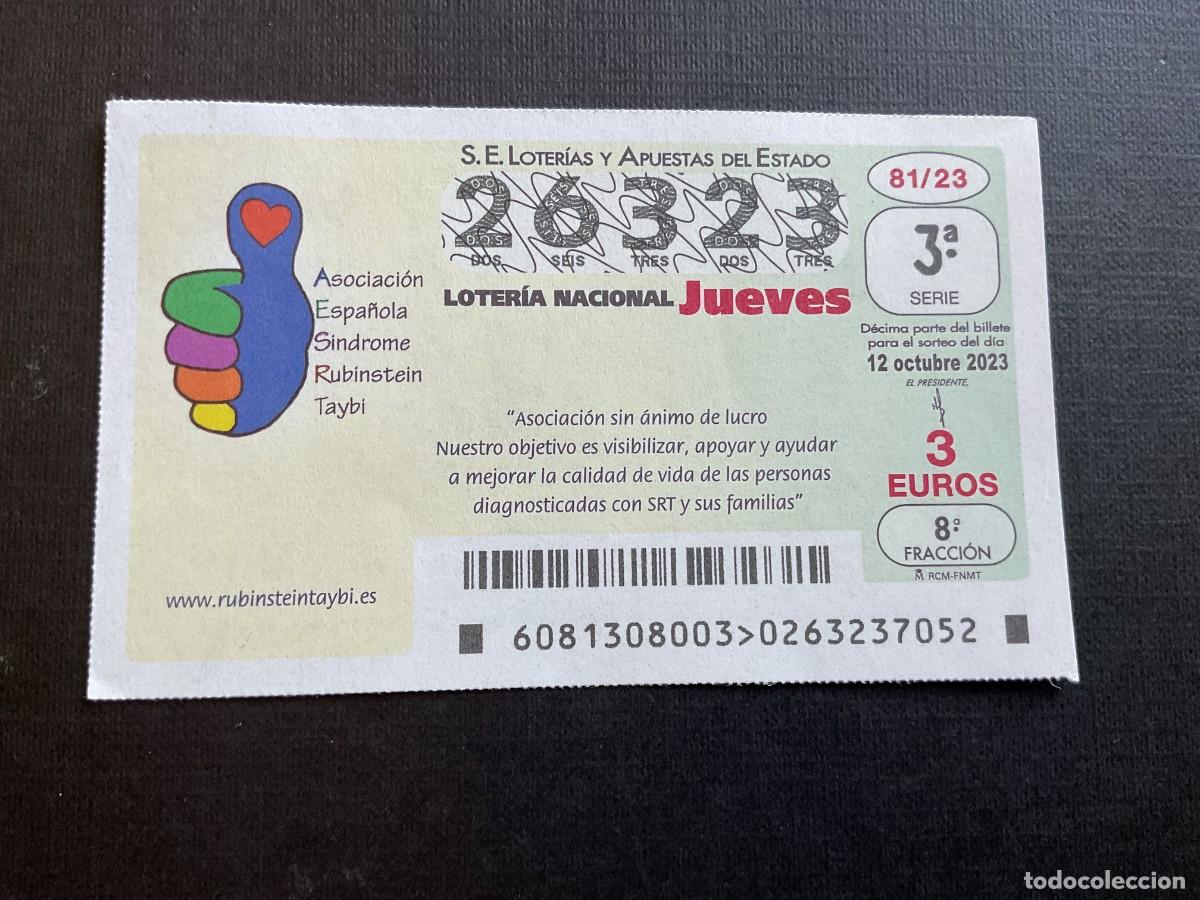 Nationale spanische Lotterie: DECIMO LOTERIA JUEVES N&ordm; 26323 SORTEO 81 A&Ntilde;O 2023