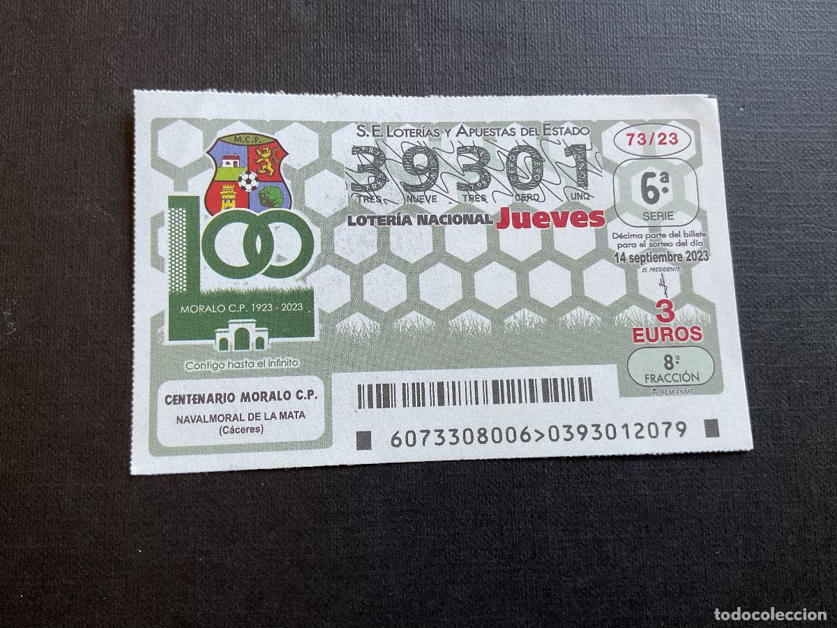 Loterie Nationale: DECIMO LOTERIA JUEVES N&ordm; 39301 SORTEO 73 A&Ntilde;O 2023