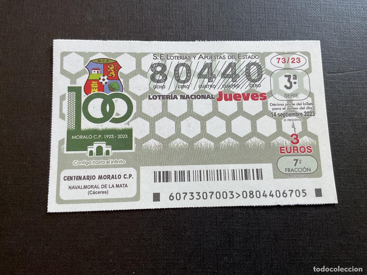 Loterie Nationale: DECIMO LOTERIA JUEVES N&ordm; 80440 SORTEO 73 A&Ntilde;O 2023