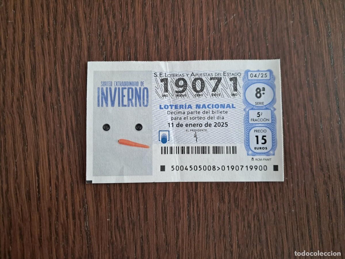 Nationale spanische Lotterie: d&eacute;cimo de loter&iacute;a nacional de d&iacute;a 11-01-25, sorteo extraordinadio de invierno. 04/25
