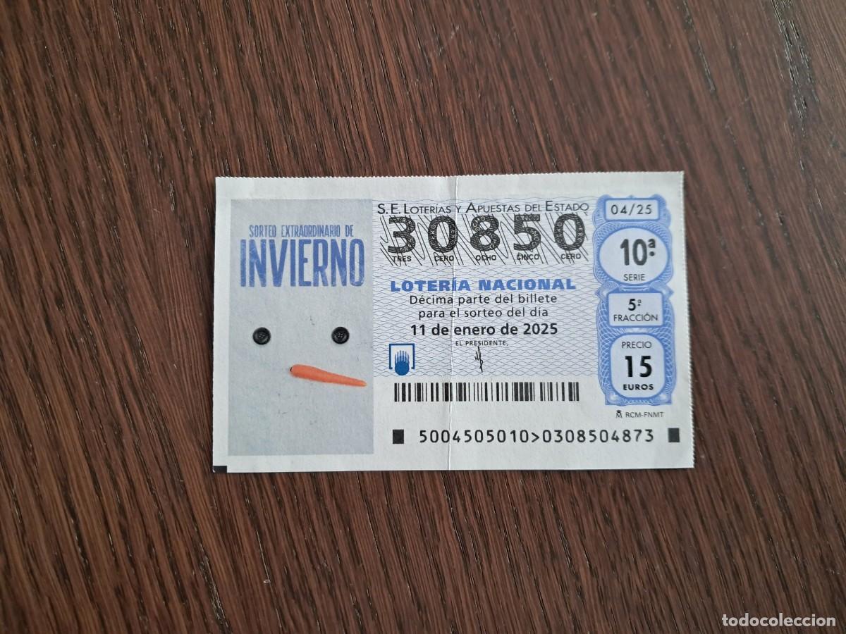 Nationale spanische Lotterie: d&eacute;cimo de loter&iacute;a nacional de d&iacute;a 11-01-25, sorteo extraordinadio de invierno. 04/25