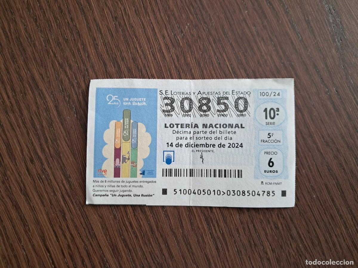 Nationale spanische Lotterie: d&eacute;cimo de loter&iacute;a nacional de d&iacute;a 14-12-24, campa&ntilde;a un juguete, una ilusi&oacute;n, 25 aniversario. 100/24