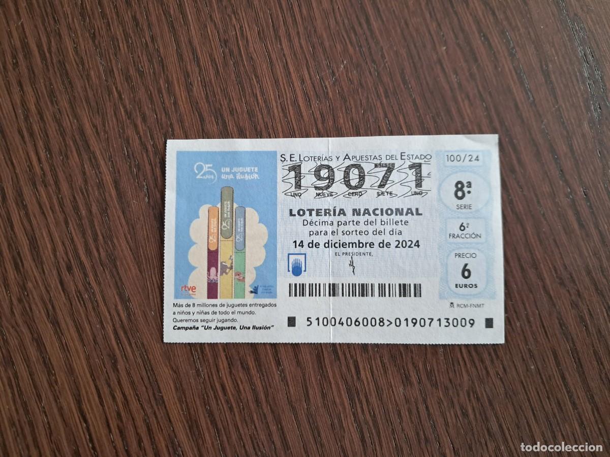 Nationale spanische Lotterie: d&eacute;cimo de loter&iacute;a nacional de d&iacute;a 14-12-24, campa&ntilde;a un juguete, una ilusi&oacute;n, 25 aniversario. 100/24