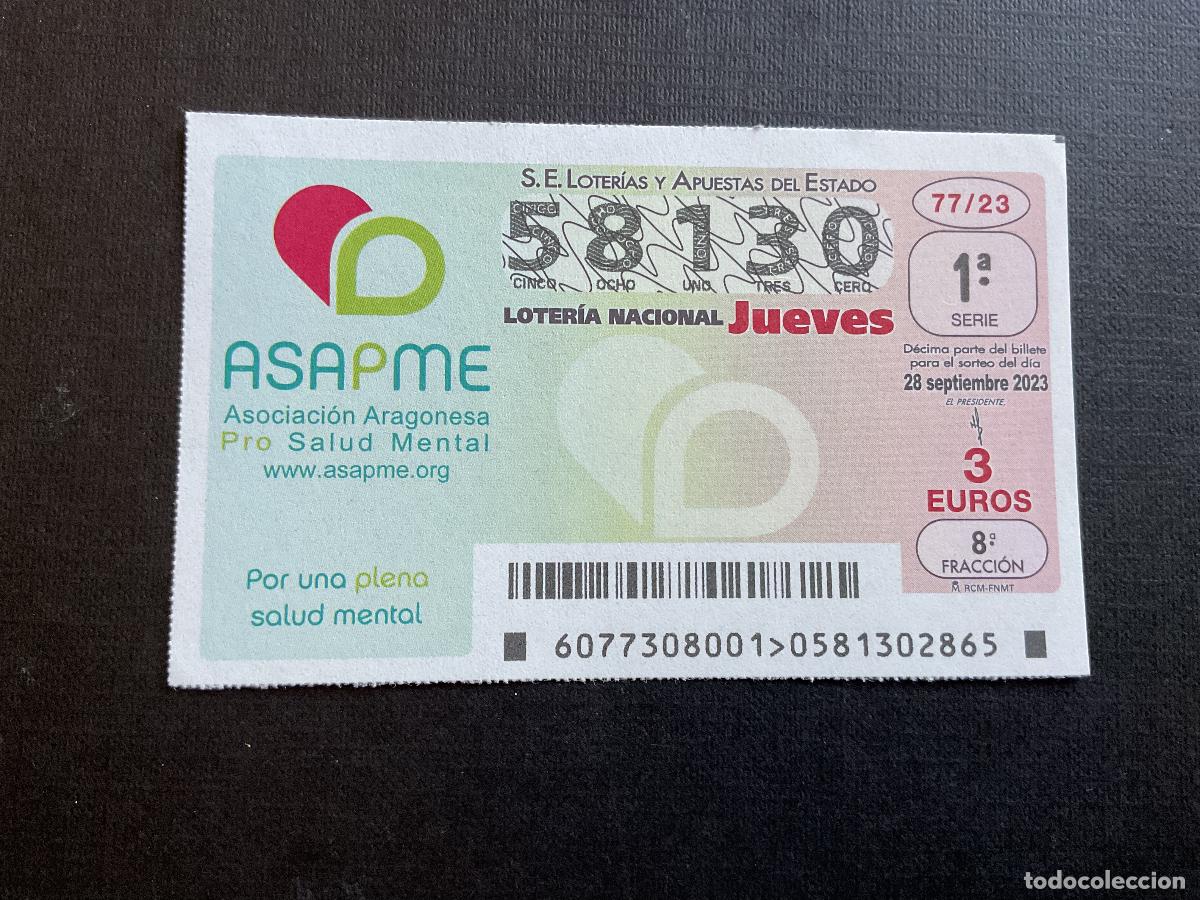 National Spanish Lottery: DECIMO LOTERIA JUEVES N&ordm; 58130 SORTEO 77 A&Ntilde;O 2023