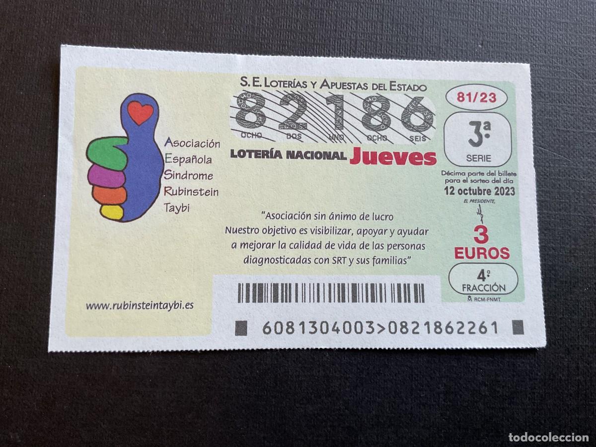 National Spanish Lottery: DECIMO LOTERIA JUEVES N&ordm; 82186 SORTEO 81 A&Ntilde;O 2023