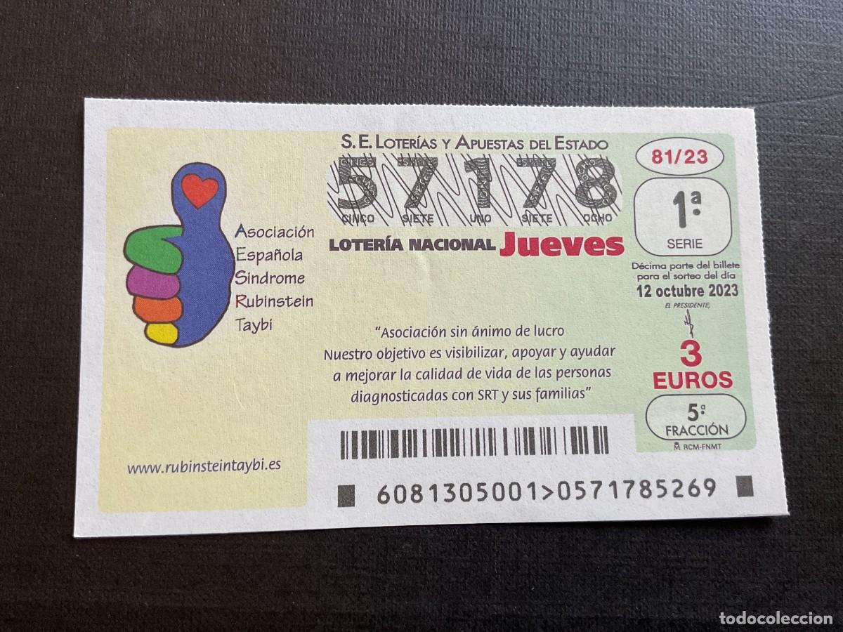 National Spanish Lottery: DECIMO LOTERIA JUEVES N&ordm; 57178 SORTEO 81 A&Ntilde;O 2023