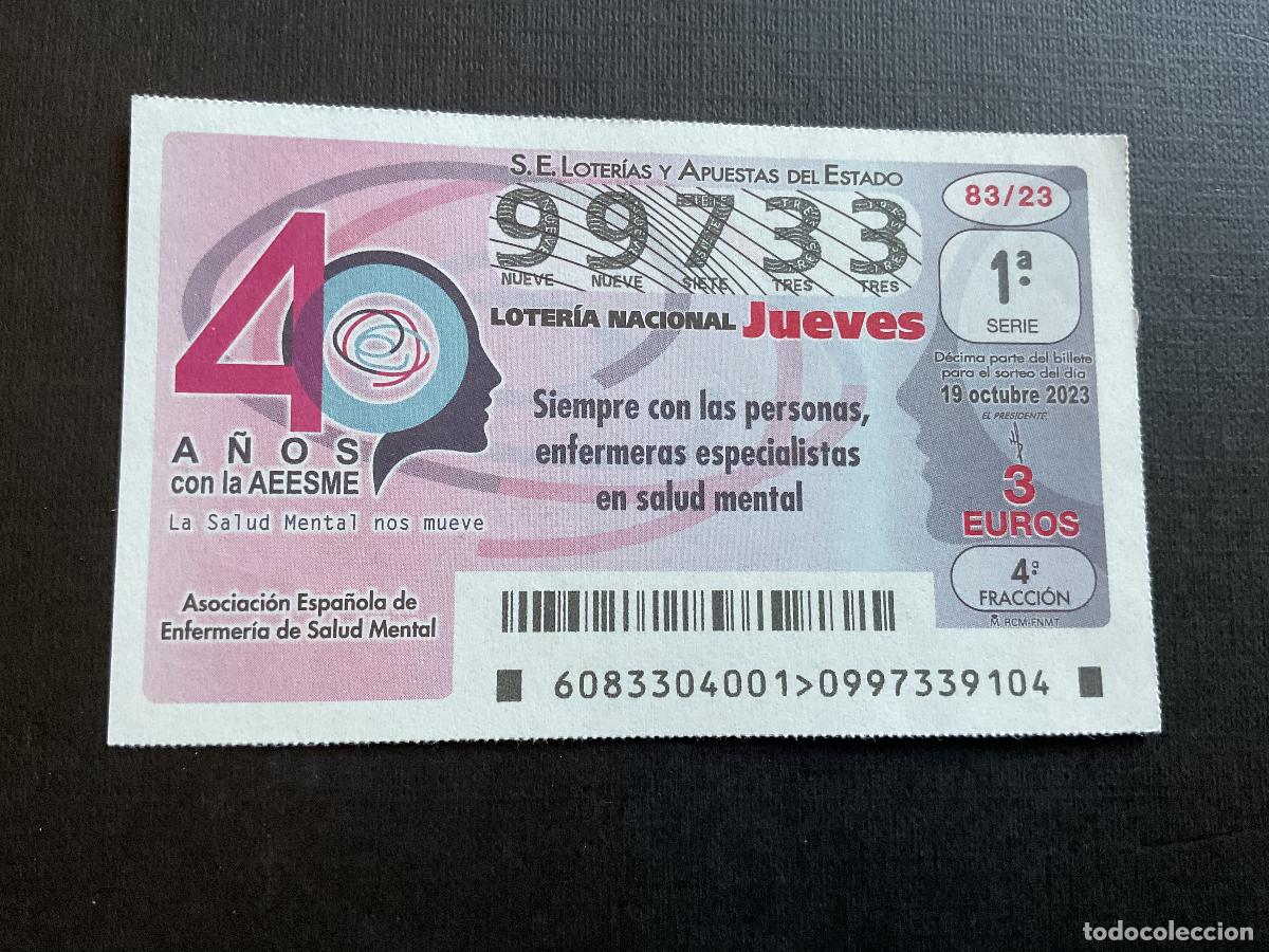 National Spanish Lottery: DECIMO LOTERIA JUEVES N&ordm; 99733 SORTEO 83 A&Ntilde;O 2023