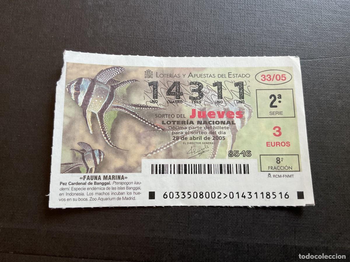 National Spanish Lottery: DECIMO LOTERIA JUEVES N&ordm; 14311 SORTEO 33 A&Ntilde;O 2005