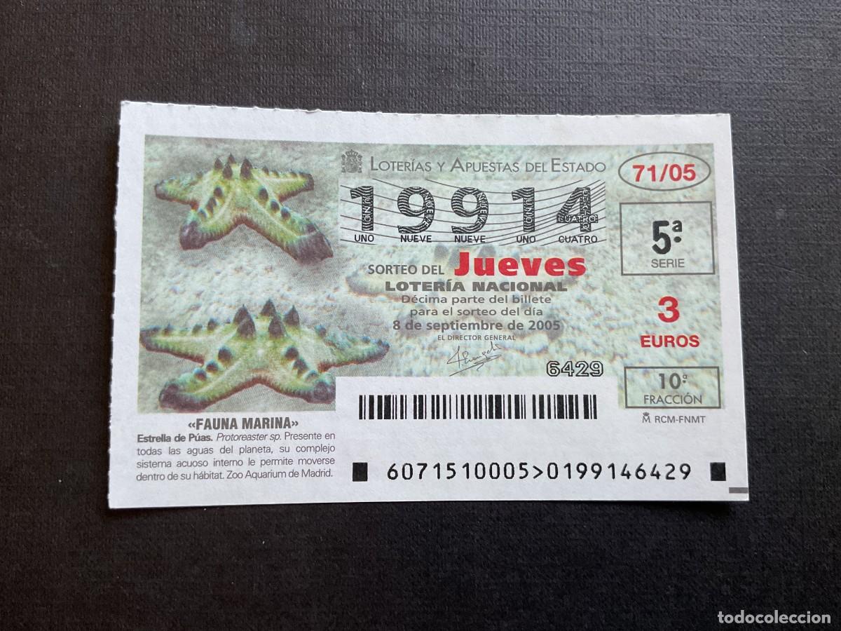 National Spanish Lottery: DECIMO LOTERIA JUEVES N&ordm; 19914 SORTEO 71 A&Ntilde;O 2005