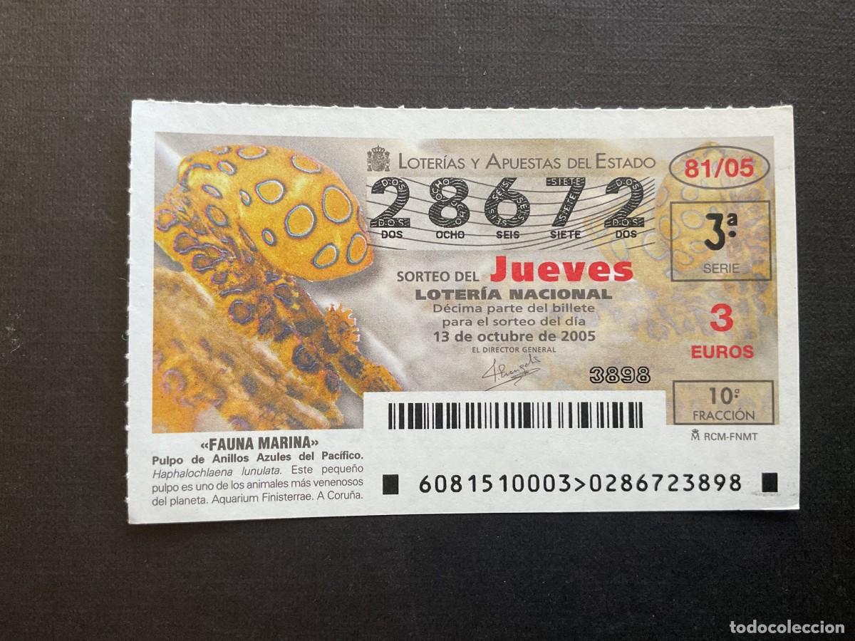 National Spanish Lottery: DECIMO LOTERIA JUEVES N&ordm; 28672 SORTEO 81 A&Ntilde;O 2005