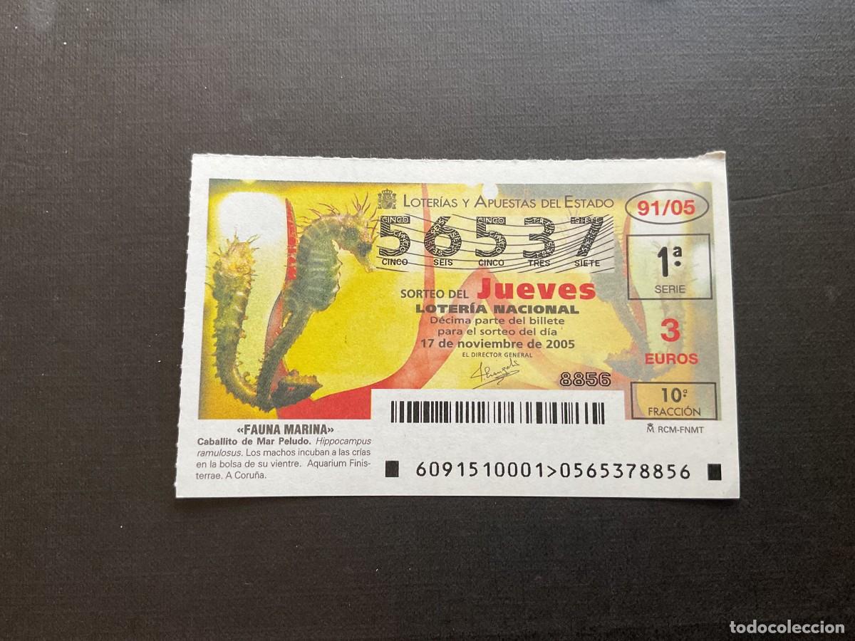 National Spanish Lottery: DECIMO LOTERIA JUEVES N&ordm; 56537 SORTEO 91 A&Ntilde;O 2005