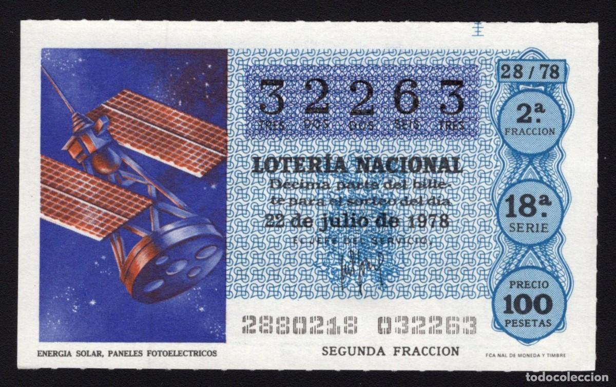 National Spanish Lottery: L. Nacional 22 Julio 1978. Energ&iacute;a Solar. N&ordm; 32263. Admon 51. Madrid. Desaparecida.