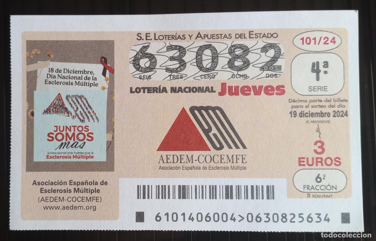 Nationale spanische Lotterie: D&Eacute;CIMO DE LOTER&Iacute;A NACIONAL - 19-DICIEMBRE-2024 - DIA NACIONAL DE LA ESCLEROSIS M&Uacute;LTIPLE