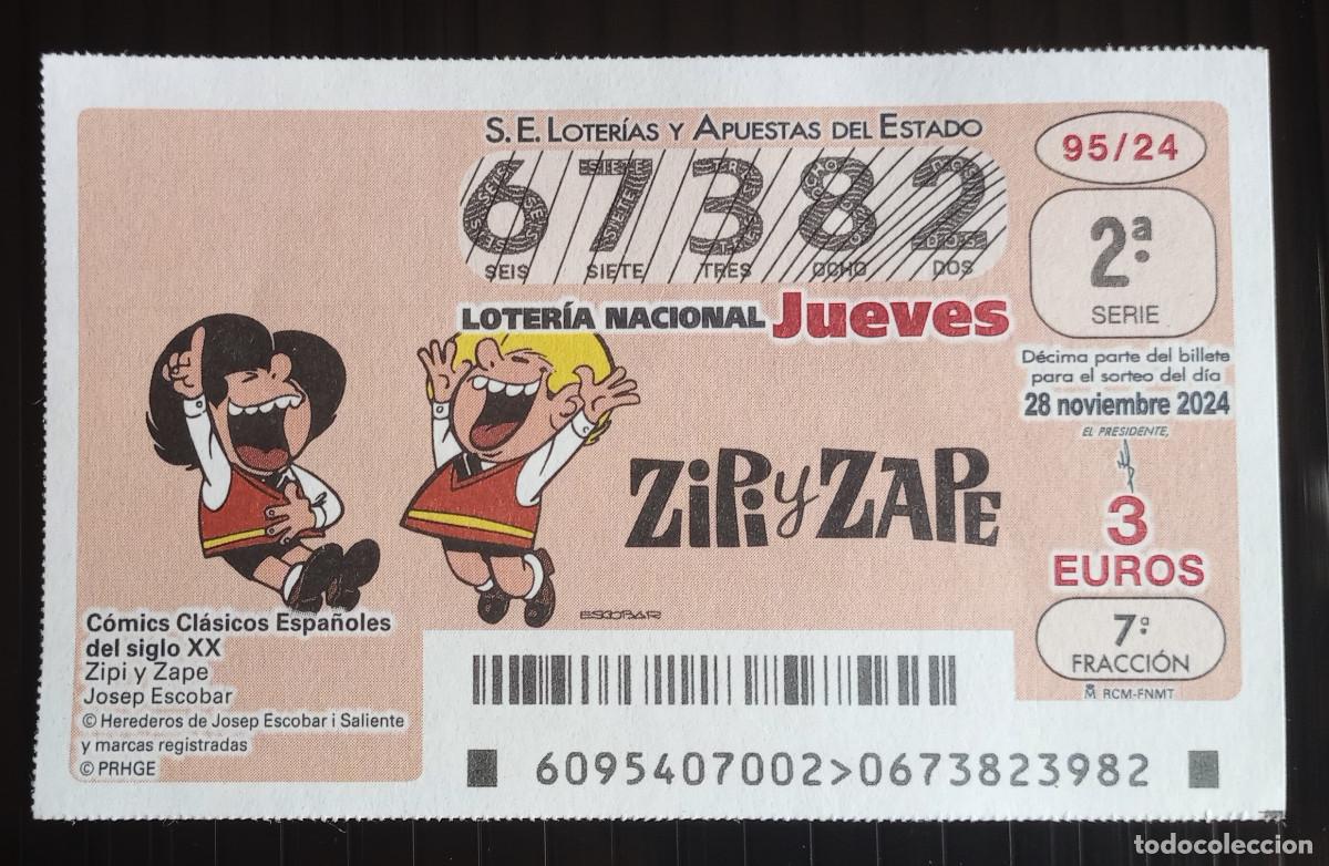 Nationale spanische Lotterie: D&Eacute;CIMO DE LOTER&Iacute;A NACIONAL - 28-NOVIEMBRE-2024 - C&Oacute;MICS CL&Aacute;SICOS, ZIPI Y ZAPE DE ESCOBAR