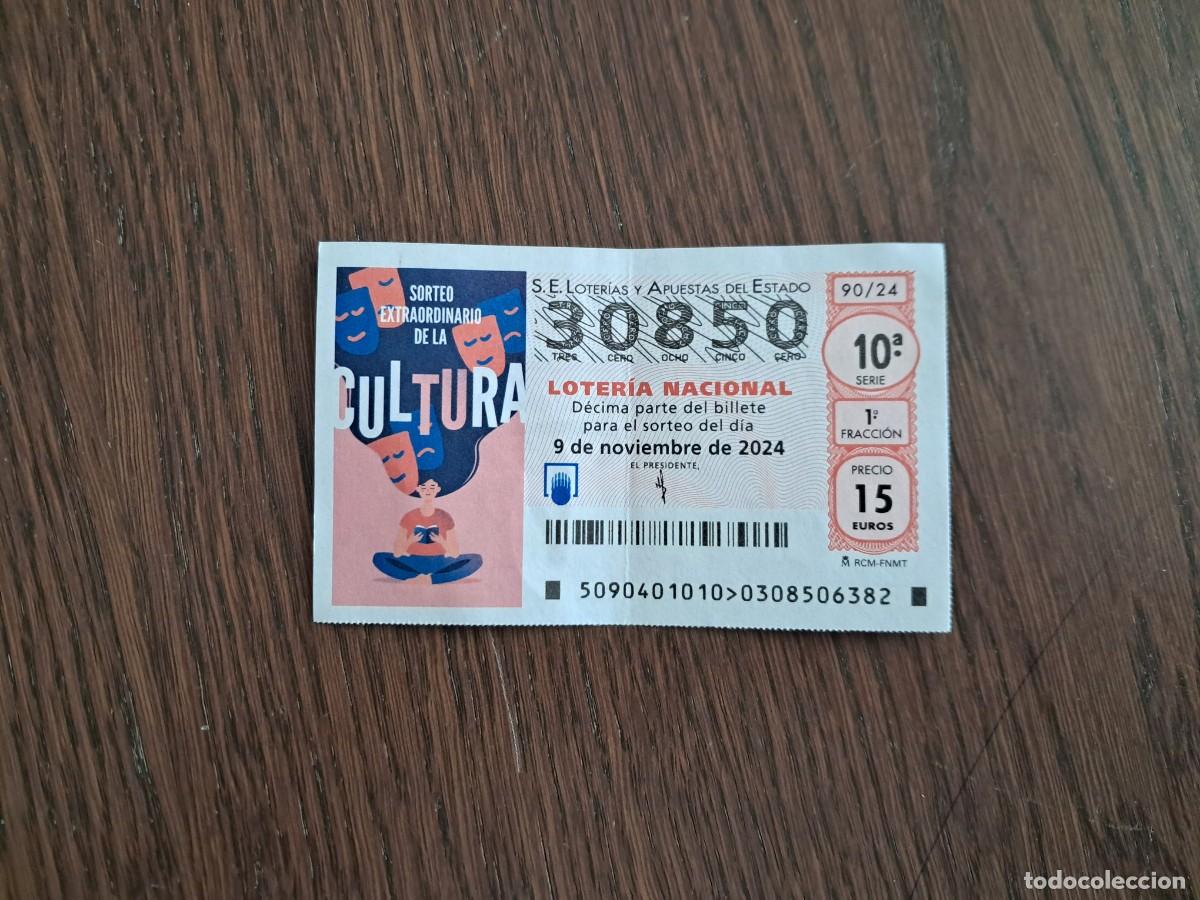 National Spanish Lottery: d&eacute;cimo loter&iacute;a nacional de d&iacute;a 09-11-24, sorteo extraordinario de la cultura, 90/24.