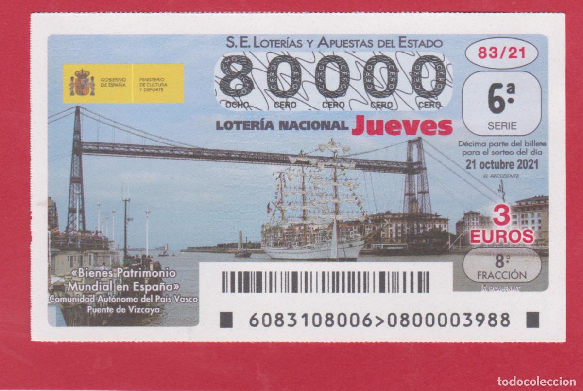 National Spanish Lottery: LOTERIA DECIMO DEL JUEVES 80000 NUMERO EXACTO