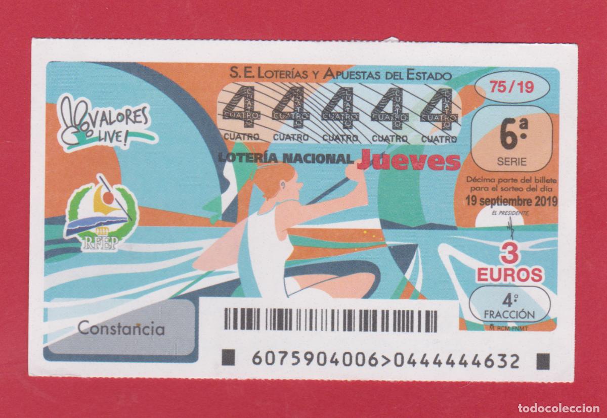 National Spanish Lottery: LOTERIA DECIMO DEL JUEVES 44444 NUMERO CAPICUA