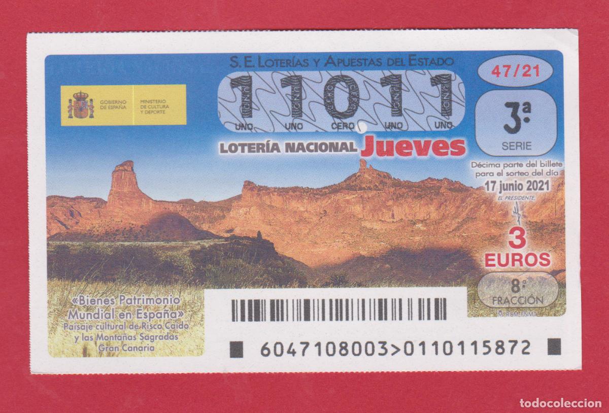 National Spanish Lottery: LOTERIA DECIMO DEL JUEVES 10101 NUMERO CAPICUA