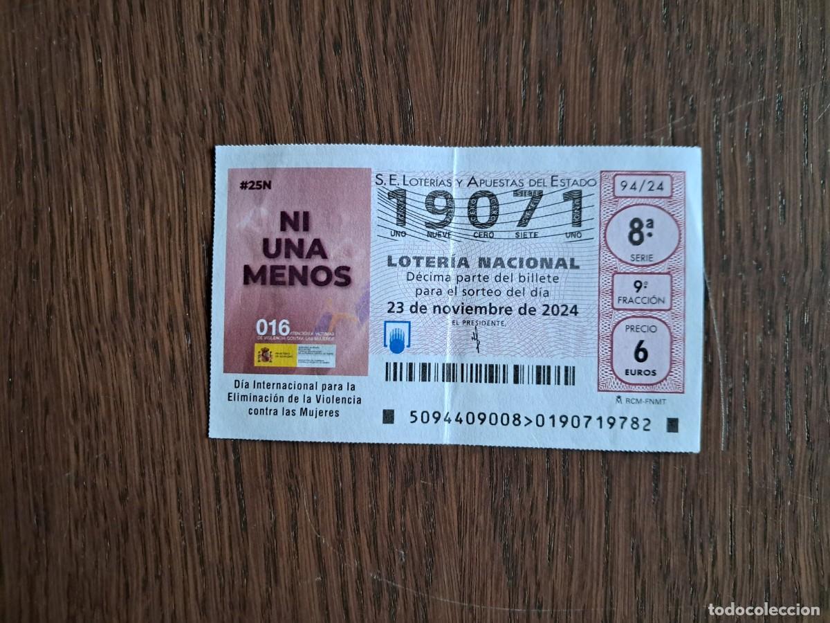 Nationale spanische Lotterie: d&eacute;cimo de loter&iacute;a nacional de d&iacute;a 23-11-24, 25N d&iacute;a intenacional contra violencia g&eacute;nero. 94/24