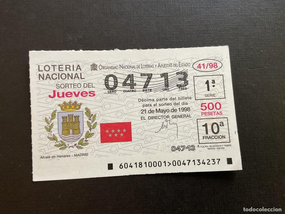 National Spanish Lottery: DECIMO LOTERIA JUEVES N&ordm; 04713 SORTEO 41 A&Ntilde;O 1998
