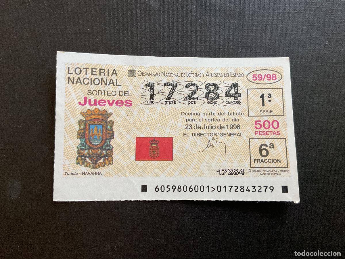 National Spanish Lottery: DECIMO LOTERIA JUEVES N&ordm; 17284 SORTEO 59 A&Ntilde;O 1998