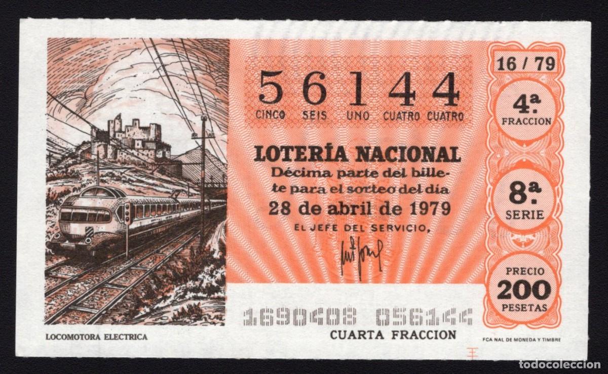 National Spanish Lottery: L. Nacional 28 Abril 1979. L. El&eacute;ctrica. N&ordm; 56144. Adm&oacute;n 2 Sonsoles. Avila. Desaparecida.