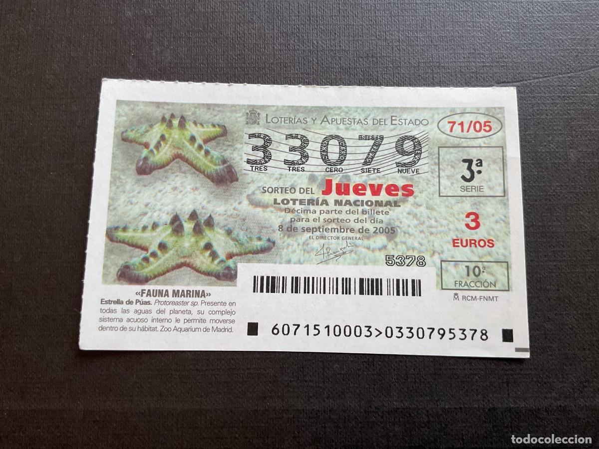 National Spanish Lottery: DECIMO LOTERIA JUEVES N&ordm; 33079 SORTEO 71 A&Ntilde;O 2005