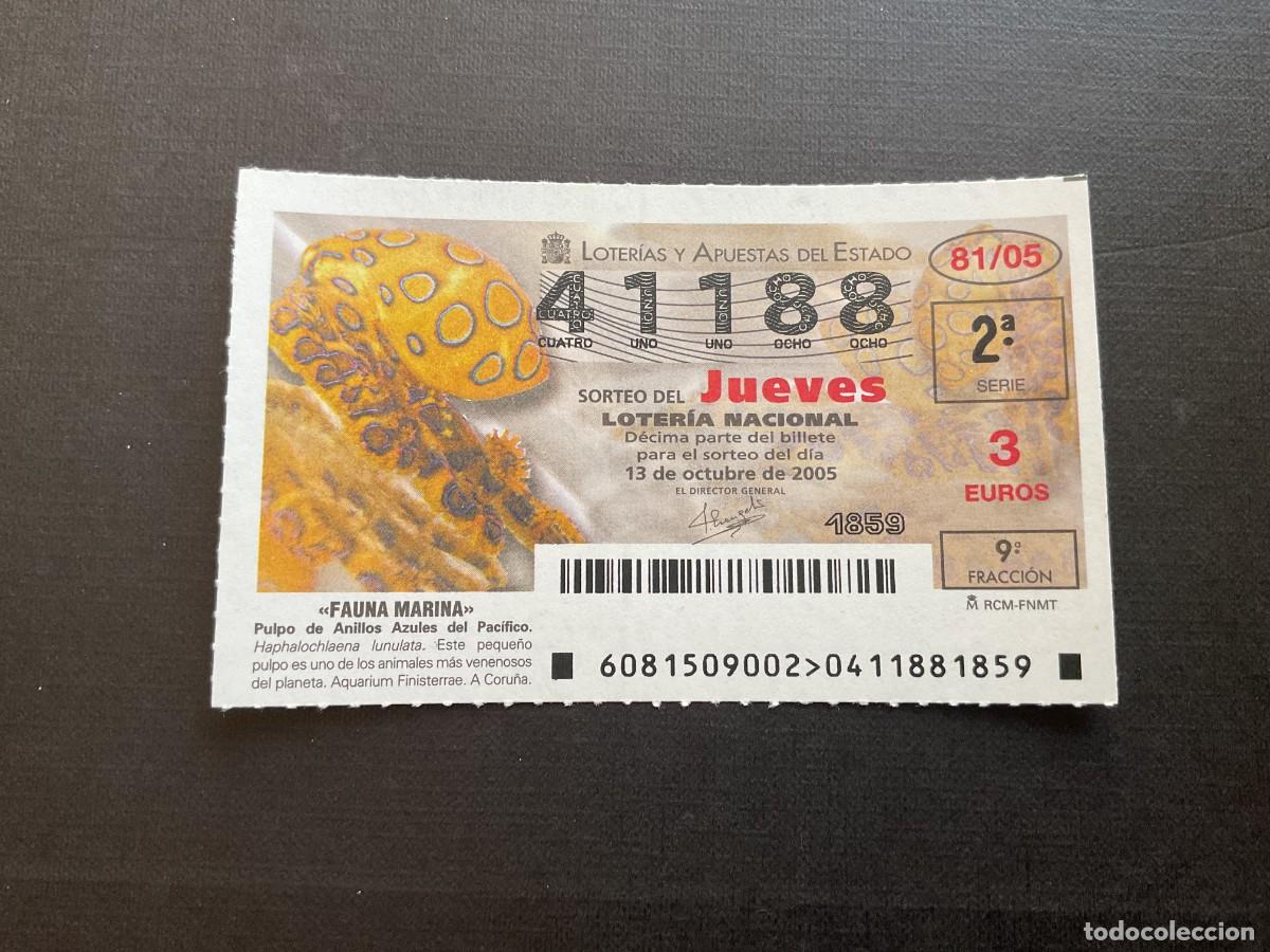National Spanish Lottery: DECIMO LOTERIA JUEVES N&ordm; 41188 SORTEO 81 A&Ntilde;O 2005