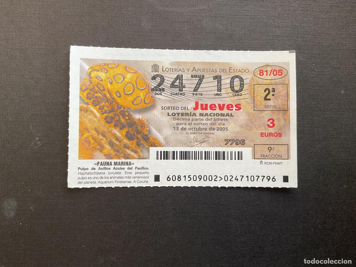 National Spanish Lottery: DECIMO LOTERIA JUEVES N&ordm; 24710 SORTEO 81 A&Ntilde;O 2005