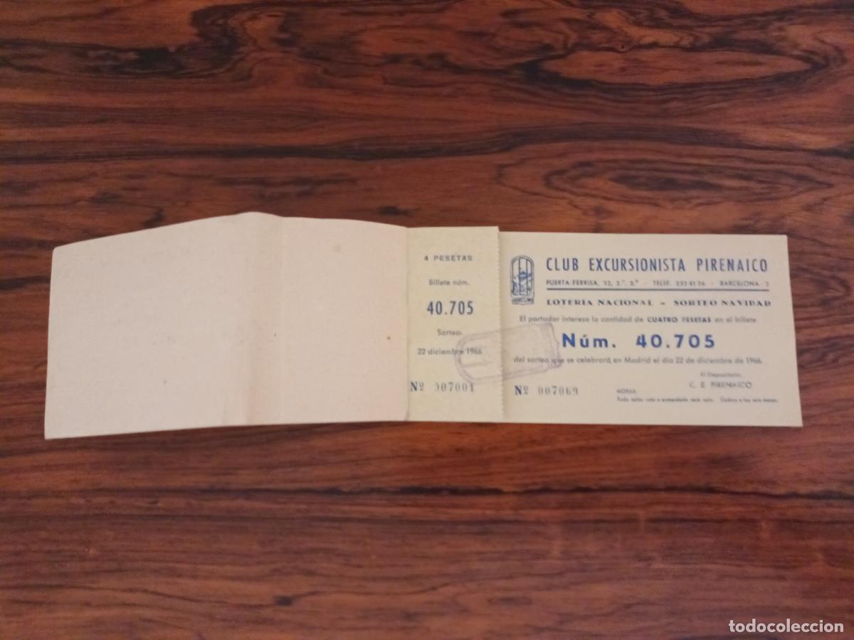 National Spanish Lottery: TALONARIO LOTERI NACIONAL CLUB EXCURSIONISTA PIRENAICO SORTEO NAVIAD 1966