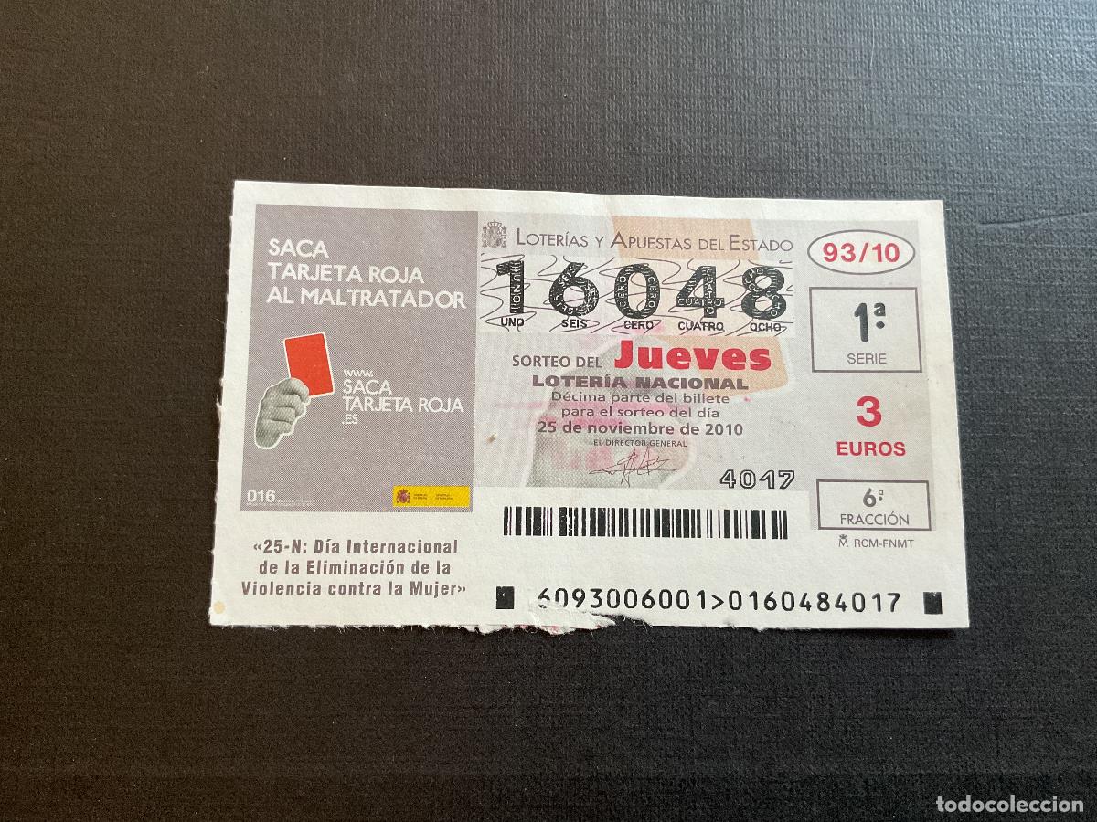 National Spanish Lottery: DECIMO LOTERIA JUEVES N&ordm; 16048 SORTEO 93 A&Ntilde;O 2010.