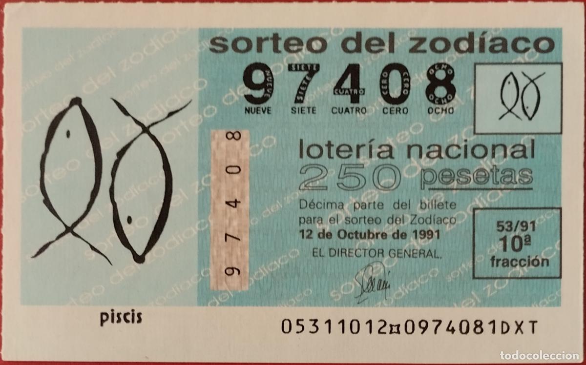 National Spanish Lottery: Loter&iacute;a del Zodiaco, sorteo 53/91 del 12 de octubre.