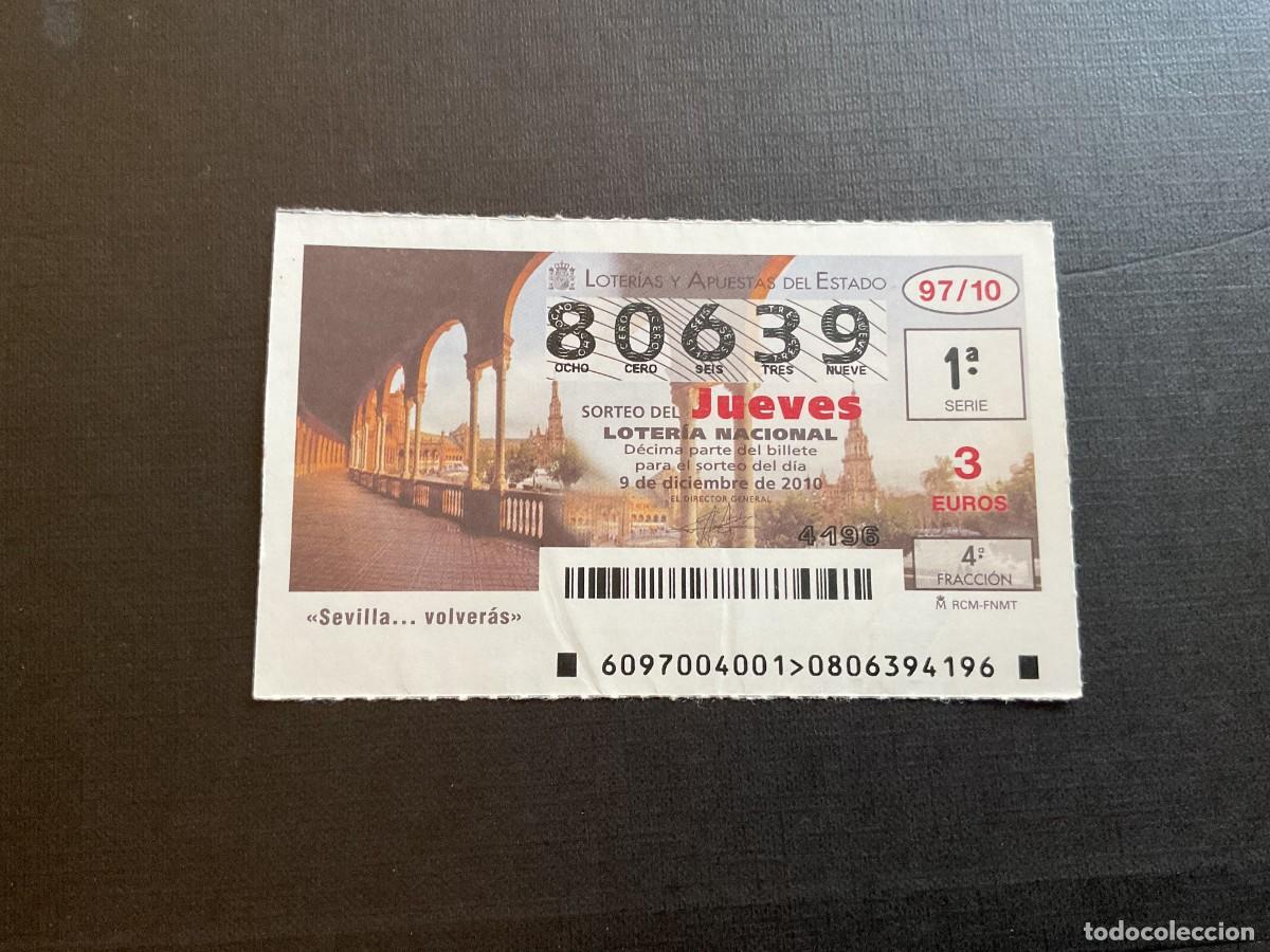 National Spanish Lottery: DECIMO LOTERIA JUEVES N&ordm; 80639 SORTEO 97 A&Ntilde;O 2010