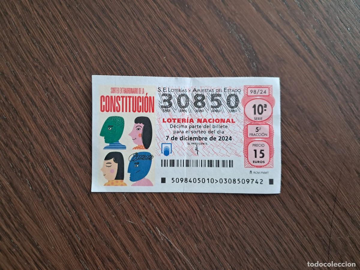 Lotaria Nacional: d&eacute;cimo loter&iacute;a nacional de d&iacute;a 07-12-24, sorteo extraordinario de la constituci&oacute;n. 98/24