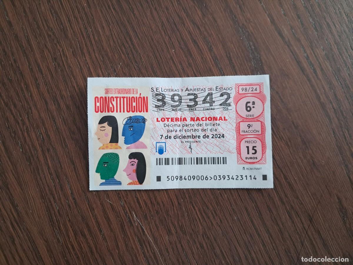 Lotaria Nacional: d&eacute;cimo loter&iacute;a nacional de d&iacute;a 07-12-24, sorteo extraordinario de la constituci&oacute;n. 98/24