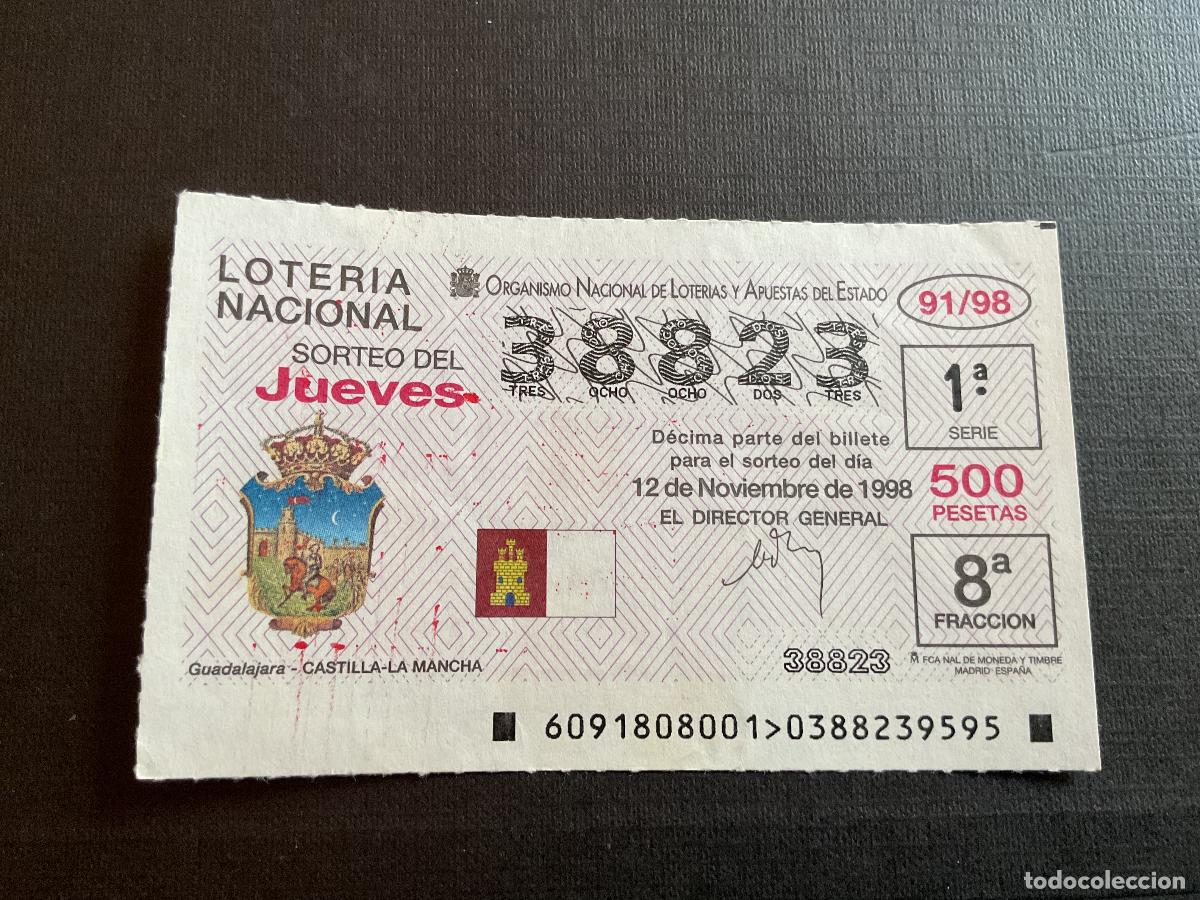 Loterie Nationale: DECIMO LOTERIA JUEVES N&ordm; 38823 SORTEO 91 A&Ntilde;O 1998