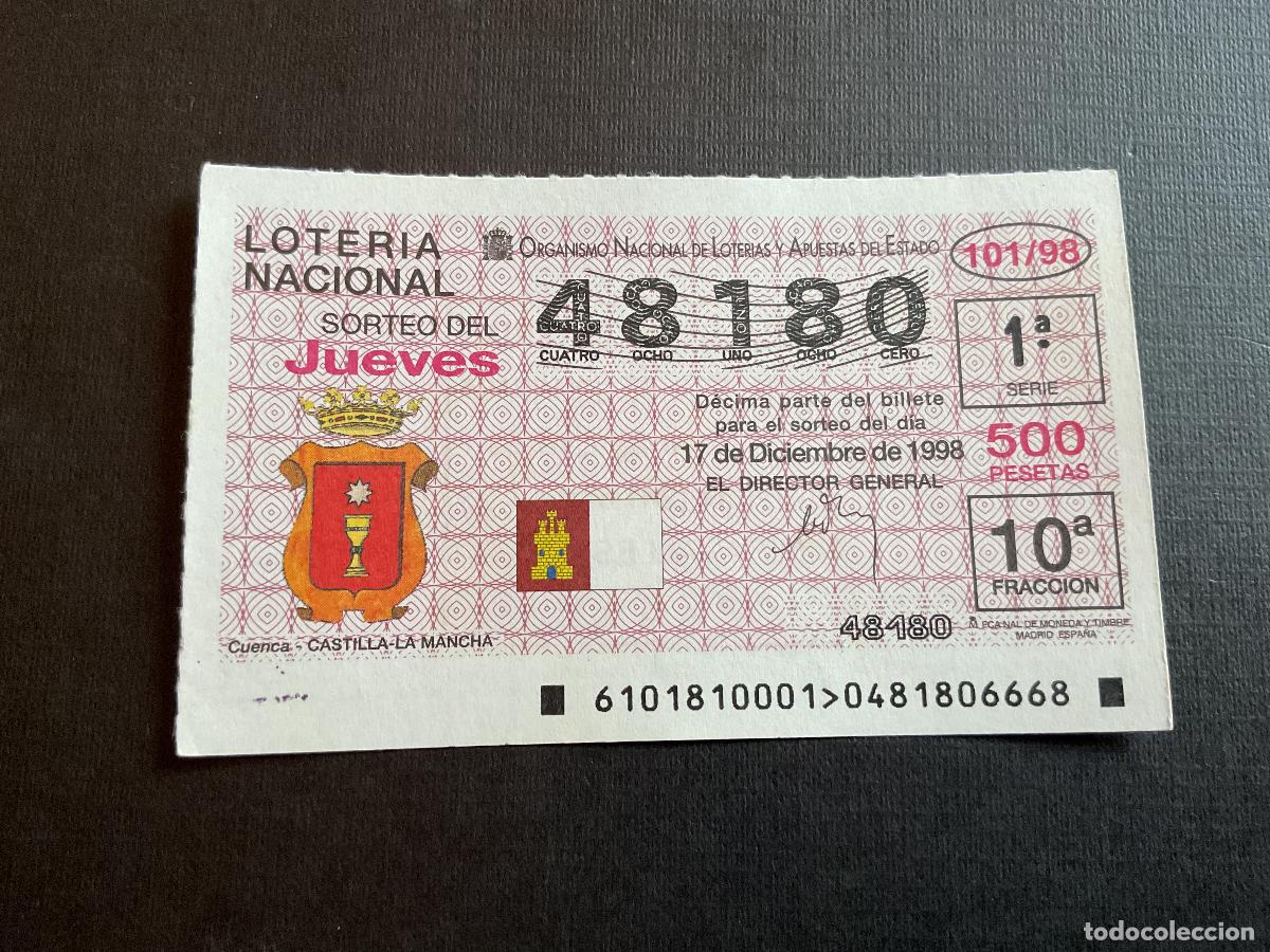 Loterie Nationale: DECIMO LOTERIA JUEVES N&ordm; 48180 SORTEO 101 A&Ntilde;O 1998