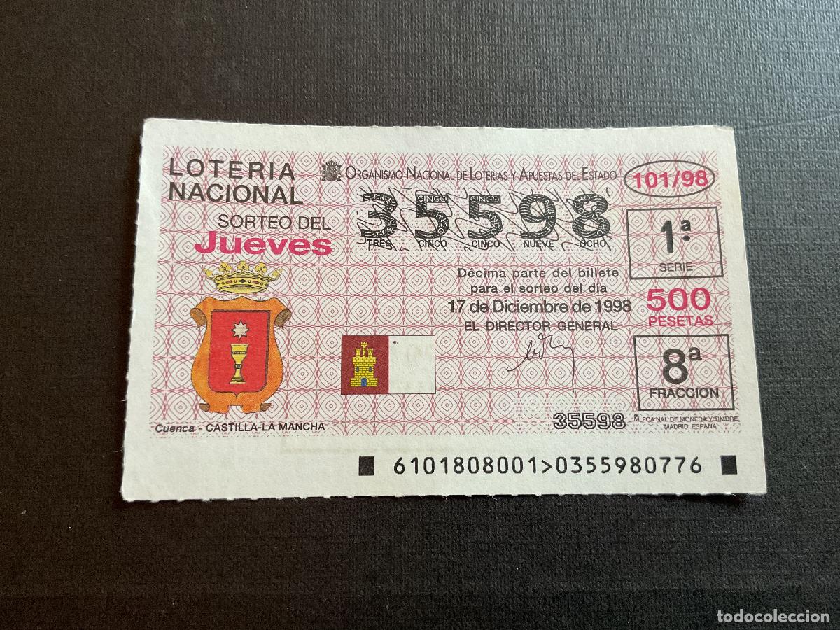 Loterie Nationale: DECIMO LOTERIA JUEVES N&ordm; 35598 SORTEO 101 A&Ntilde;O 1998