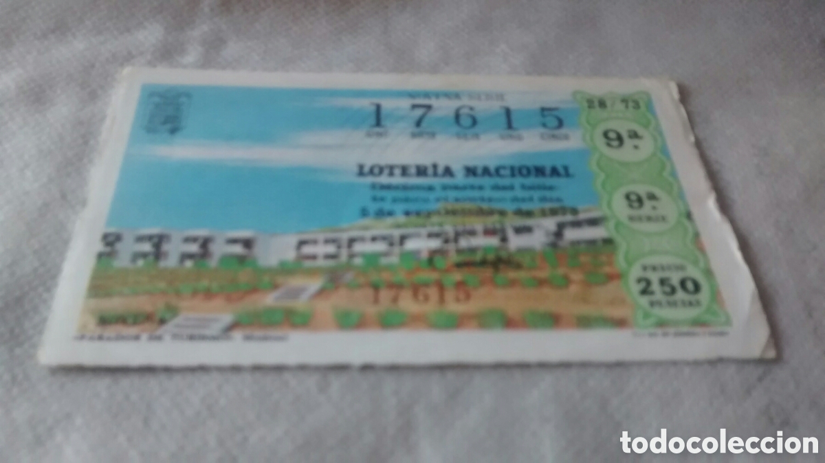 Lotaria Nacional: DECIMO DE LA LOTERIA NACIONAL. SORTEO 5 DE SEPTIEMBRE 1973 28/73 PARADOR DE TURISMO DE MOCAJAR