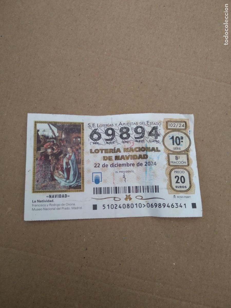 Lotaria Nacional: 69894 BOLETO LOTERIA NACIONAL DE NAVIDAD 2024