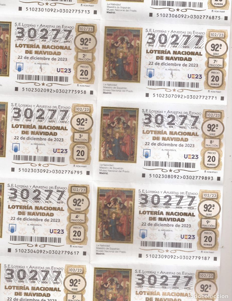 Lotaria Nacional: SERIE COMPLETA DE NAVIDAD 2023 NUMERO 30277